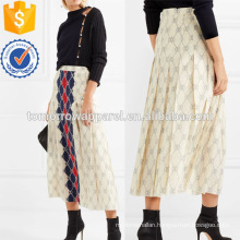 Pleated Printed Washed-silk Midi Skirt Manufacture Wholesale Fashion Women Apparel (TA3054S)